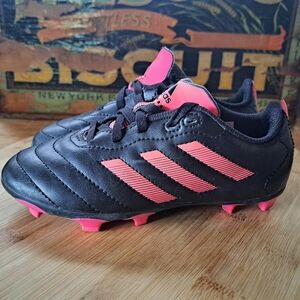 Adidas Goletto VII FG Soccer Cleats Little Kids Size 12.5K Black Pink GX6907